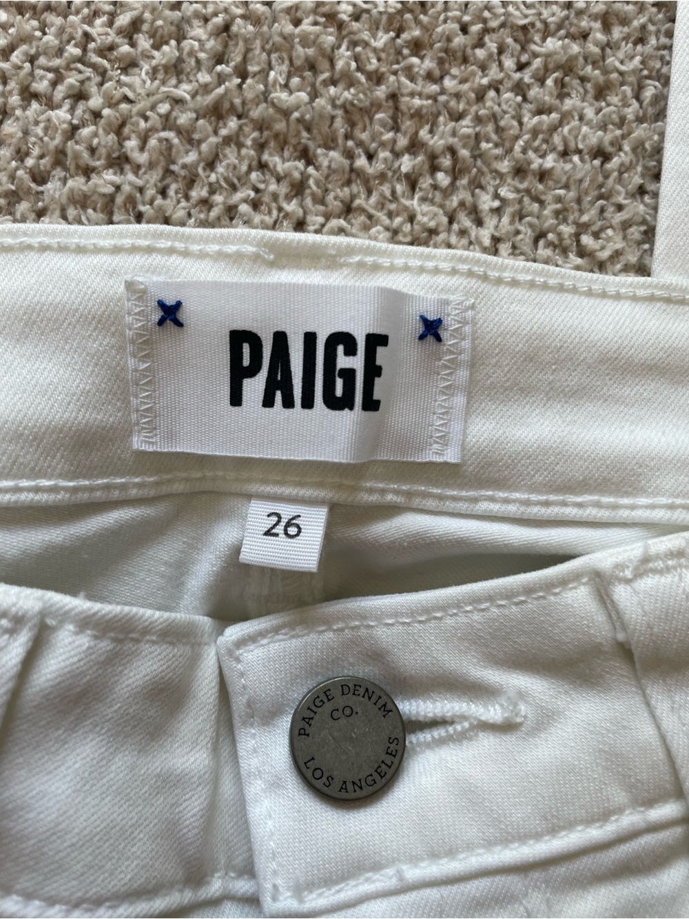 Paige White Mid Rise Skinny Jeans - Size 26 - Picture 4 of 4
